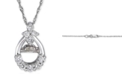 Macy's Diamond Teardrop Pendant Necklace (3/8 ct. t.w.) in 14k White Gold